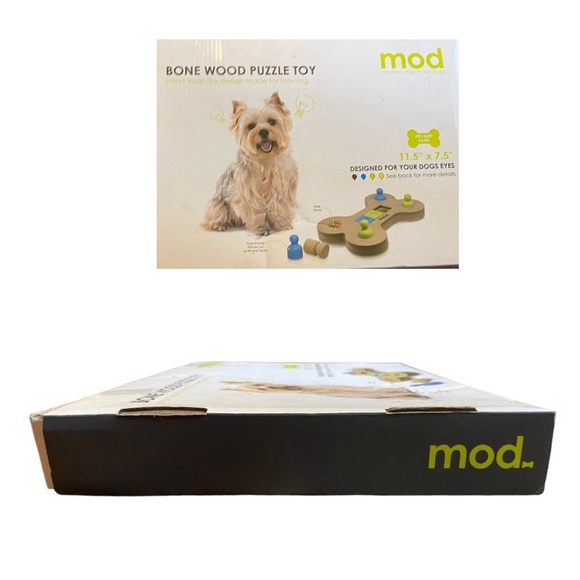 NEW pet bone wood puzzle toy smart treat toy , Click Training & FreeGift - Picture 2 of 16